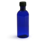 Plastflaske blå  100 ml  m/svart kapsel 50 stk LUKSUS