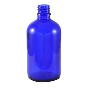Glassflaske blå 100 ml DIN 18 mm