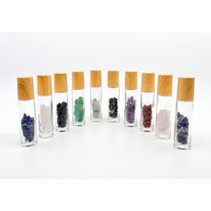 Sett à 10 stk Roll-on flasker med forskjellige små steiner