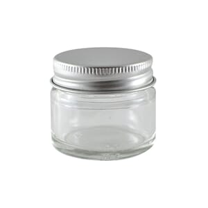 Glasskrukke klar 15 ml m/aluminiumlokk