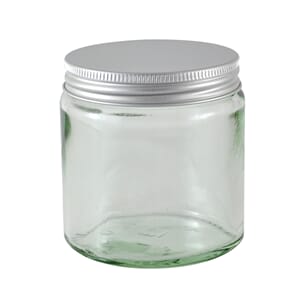 Glasskrukke klar 120 ml m/aluminiumslokk