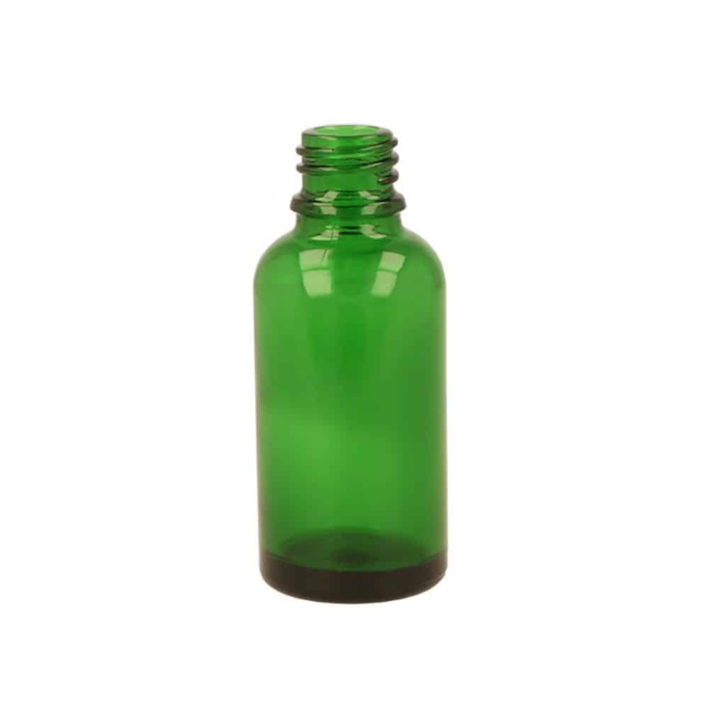Glassflaske grønn 30 ml DIN 18 mm