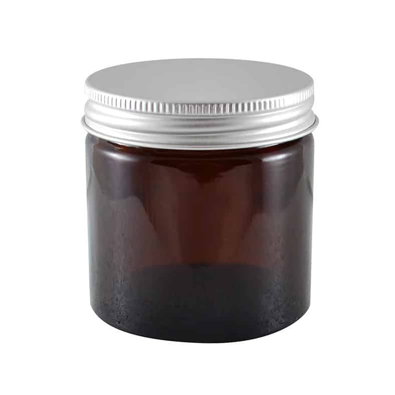 Glasskrukke brun 60 ml m/aluminiumlokk