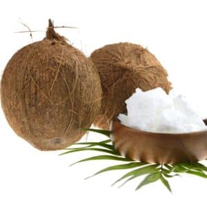 Coconut,Organic,Oil.,Coconut,Oil,In,A,Wooden,Cup,And