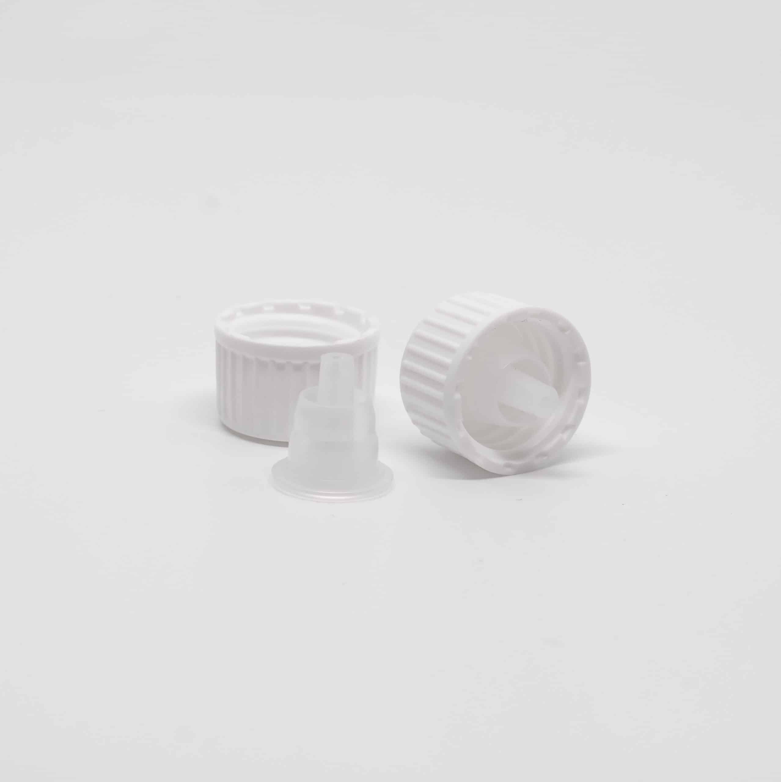 Kapsel hvit m/dråpeteller DIN 18 mm