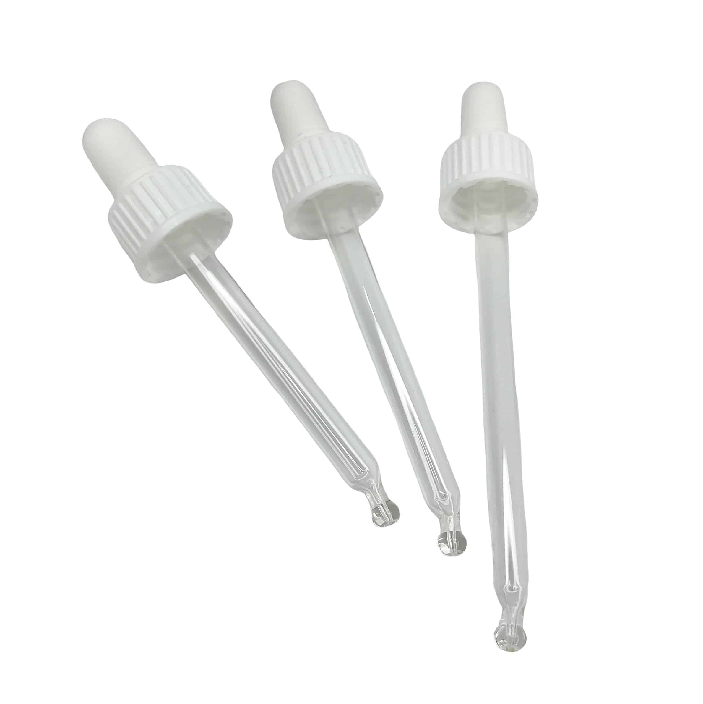 Pipette hvit 30 ml DIN 18 mm glassflaske